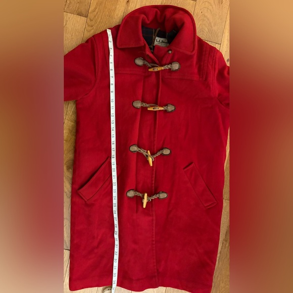 Vintage L.L.Bean Red Wool Duffle Coat Thinsulate Made in USA Women’s 10 - Picture 3 of 10